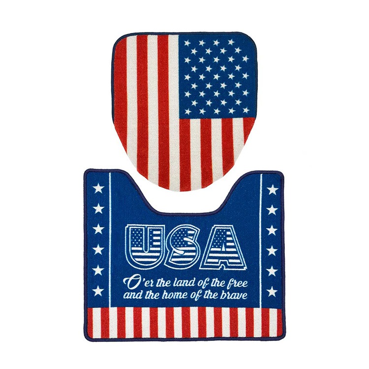 トイレマット & 蓋カバー トイレ カバー セット トイレマット トイレカバー インテリア小物 ガレージ 店舗 アメリカン雑貨トイレまでアメリカンに！遊び心たっぷりの『TOILET MAT & LID COVER』