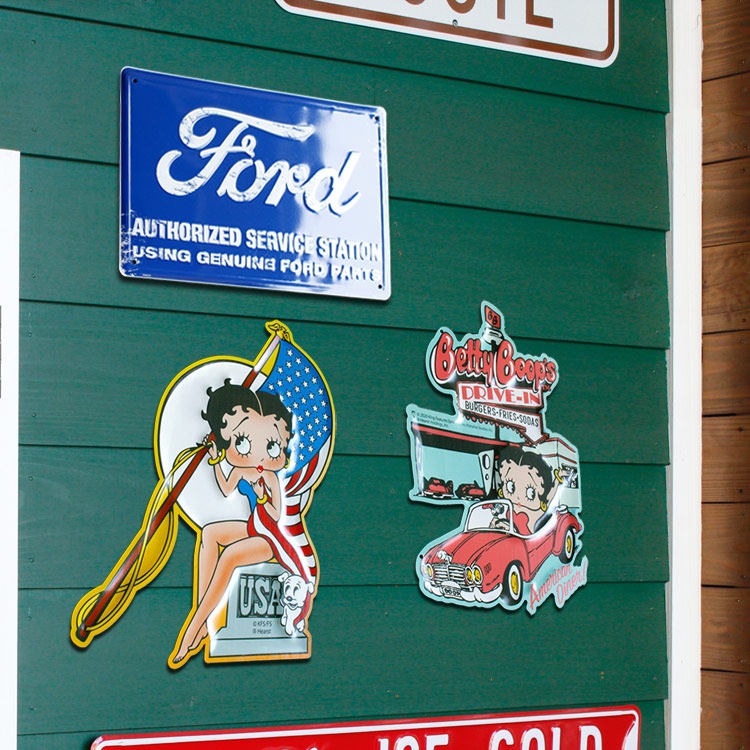 看板 メタルサイン「FORD AUTHORIZED SERVICE STATION」（フォード認定