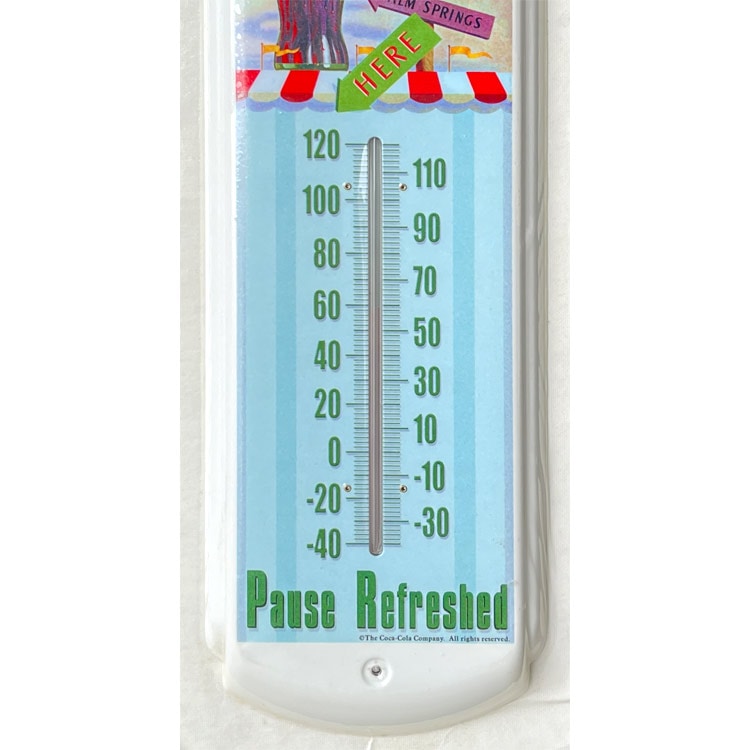 メタルサーモメーター Coca-Cola コカ・コーラ Wherever you go #30069 アメリカ製 デッドストック