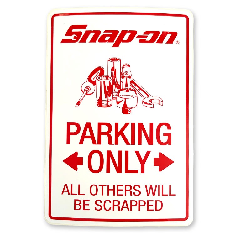 【メール便発送】Snap-on スナップオン デカール PARKING ONLY 縦17.5×横12cmアメリカの工具ブランドのステッカー 工具好きのための一枚。