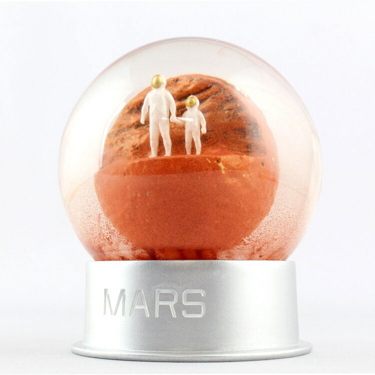 オブジェ MARS DUST GLOBE マーズ ダストグローブ 火星のスノーグローブ ドーム直径10cm ガラス、ポリレジン スノードーム オブジェ 置物 おしゃれ