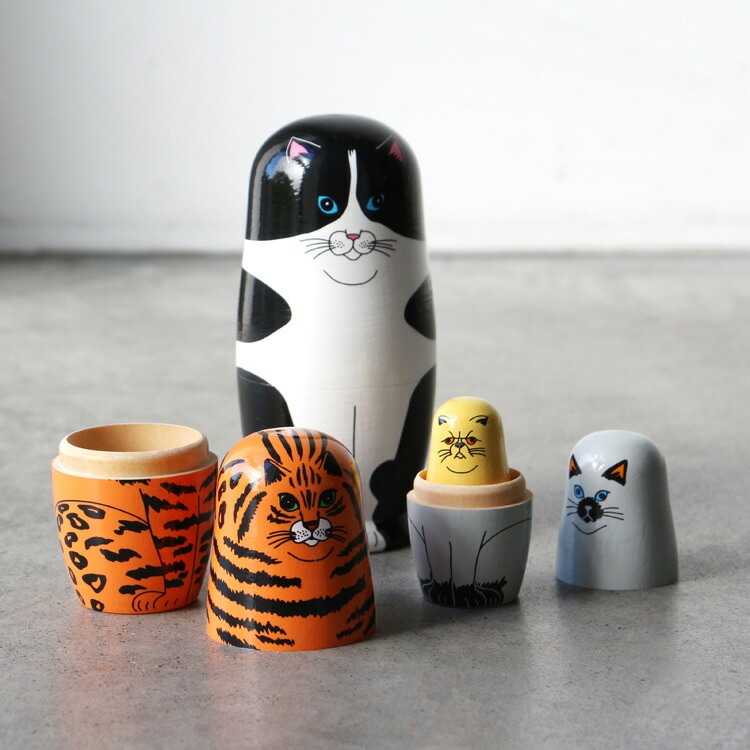 FELINE 5 フィーラインファイブ 猫のマトリョーシカ By Midori Komatsu