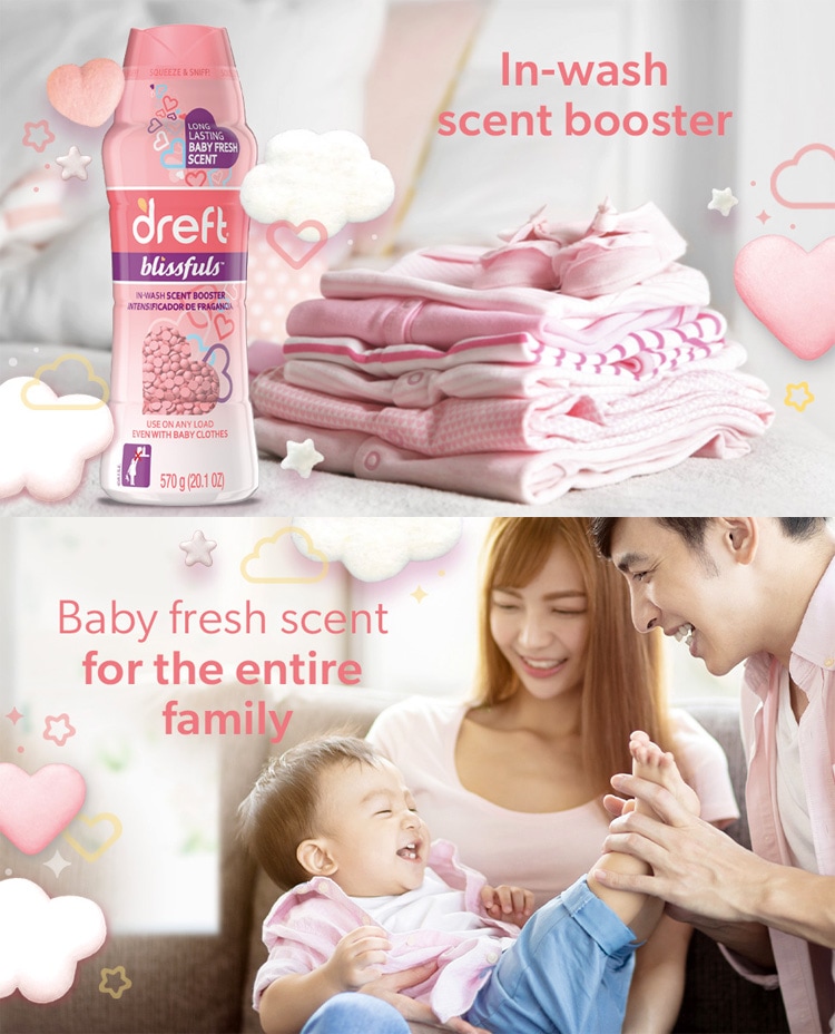 洗濯用 加香剤 ドレフト ブリスフルズ セントブースター ベビーフレッシュの香り 141g 5.0oz dreft アメリカ製 アメリカ雑貨良い香りが、なが～く持続!!