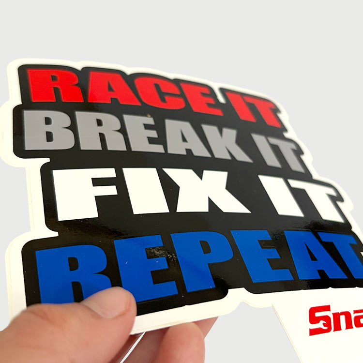 【メール便発送】Snap-on スナップオン デカール RACE IT BREAK IT 縦13.3×横13.5cmアメリカの工具ブランドのステッカー 工具好きのための一枚。