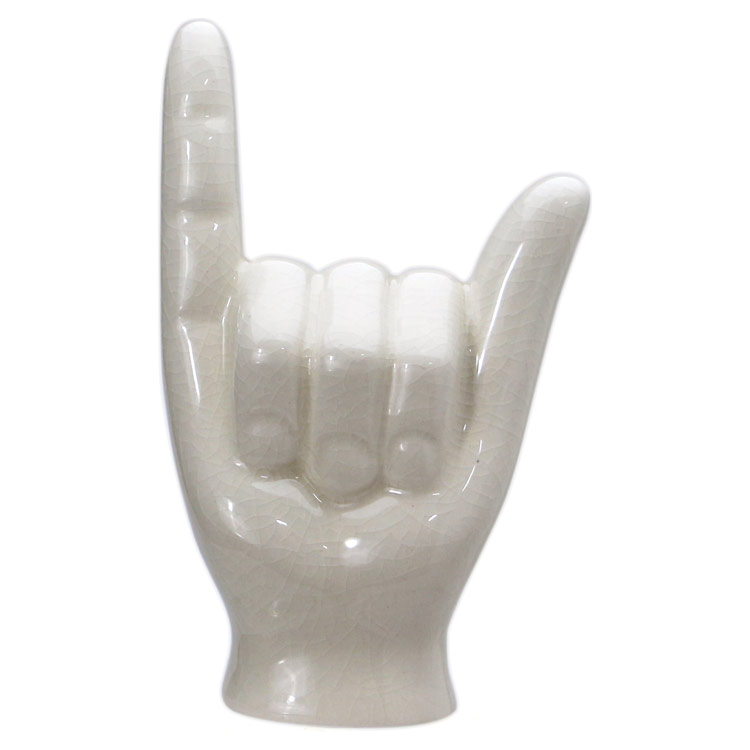 ポーセリン ハンドオブジェ ”Hang Loose”  W9.4×D5.1×H14.5cm / 142g 陶器製