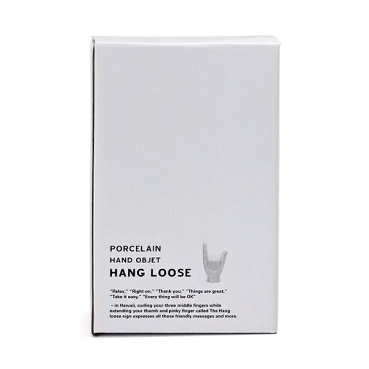 ポーセリン ハンドオブジェ ”Hang Loose”  W9.4×D5.1×H14.5cm / 142g 陶器製