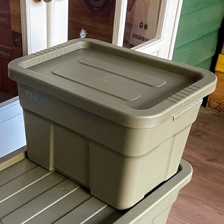 収納BOX THOR LARGE TOTE DC 22L オリーブ フタ付き スクエア 収納 コンテナ TRUST アメリカン雑貨
