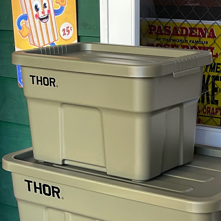 収納BOX THOR LARGE TOTE DC 22L オリーブ フタ付き スクエア 収納 コンテナ TRUST アメリカン雑貨