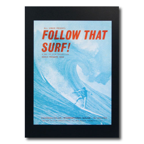 サーフムービーポスター L-23 「FOLLOW THAT SURF!」 サイズ：28.5×21.5cm アメリカ雑貨 アメリカン雑貨