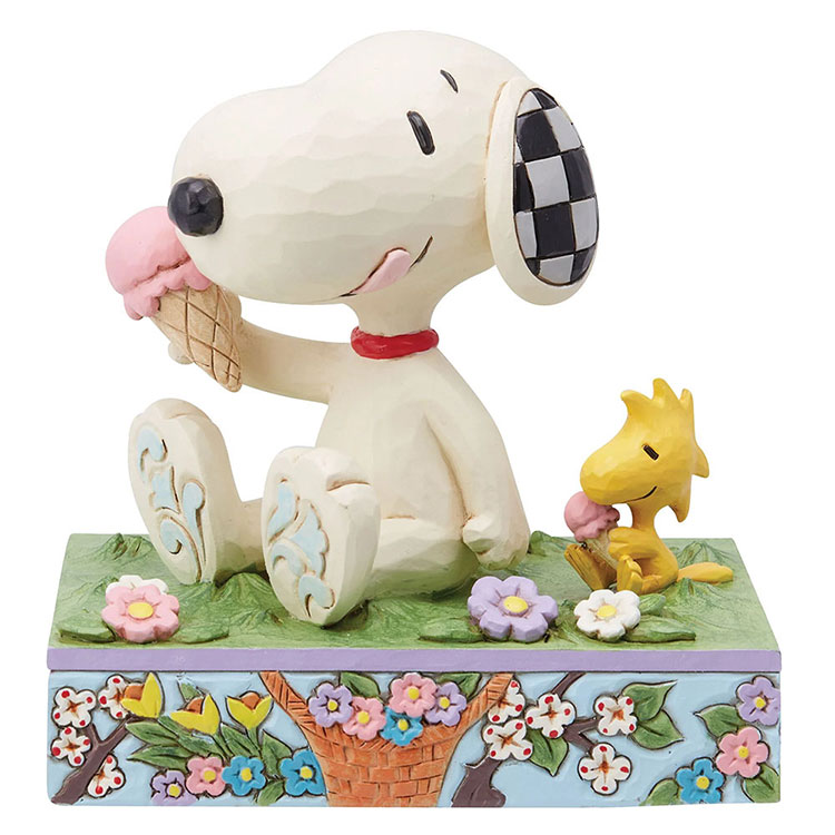 SNOOPY スヌーピー＆ウッドストック アイスクリーム フィギュア 12cm