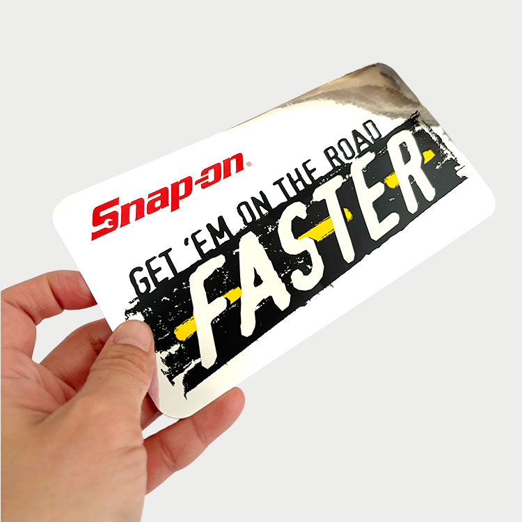 【メール便発送】Snap-on スナップオン デカール FASTER 縦9.4×横17.3cmアメリカの工具ブランドのステッカー 工具好きのための一枚。
