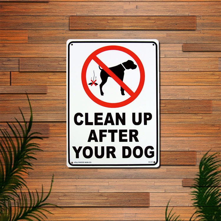 看板 プラスチック メッセージサインボード CLEAN UP YOUR DOG（犬の糞の後始末をきれいに）CA-23 店舗 アメリカン雑貨