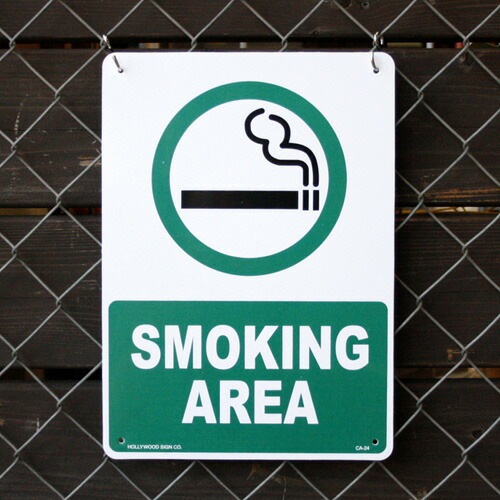 プラスチックメッセージサインボード SMOKING AREA （喫煙場所 ） CA