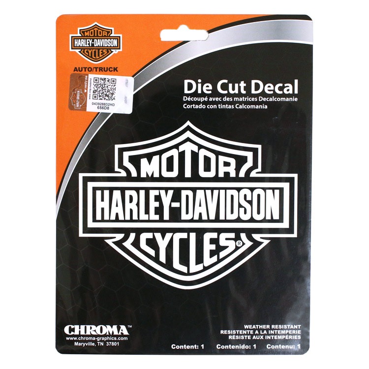 【メール便発送】ステッカー ハーレーダビッドソン ダイカットデカール B&S ロゴ クリアフィルム白文字 CG3614 耐候性ビニール素材 Harley-Davidson耐候性ビニル素材のMADE IN USA ダイカットデカール。