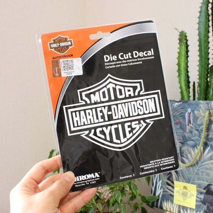 【メール便発送】ステッカー ハーレーダビッドソン ダイカットデカール B&S ロゴ クリアフィルム白文字 CG3614 耐候性ビニール素材 Harley-Davidson耐候性ビニル素材のMADE IN USA ダイカットデカール。