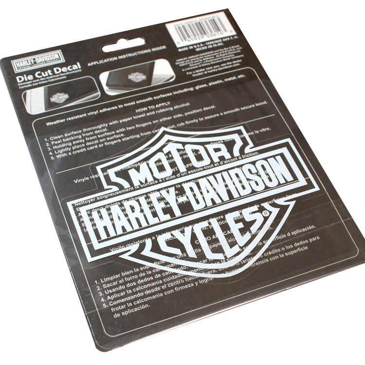 【メール便発送】ステッカー ハーレーダビッドソン ダイカットデカール B&S ロゴ クリアフィルム白文字 CG3614 耐候性ビニール素材 Harley-Davidson耐候性ビニル素材のMADE IN USA ダイカットデカール。