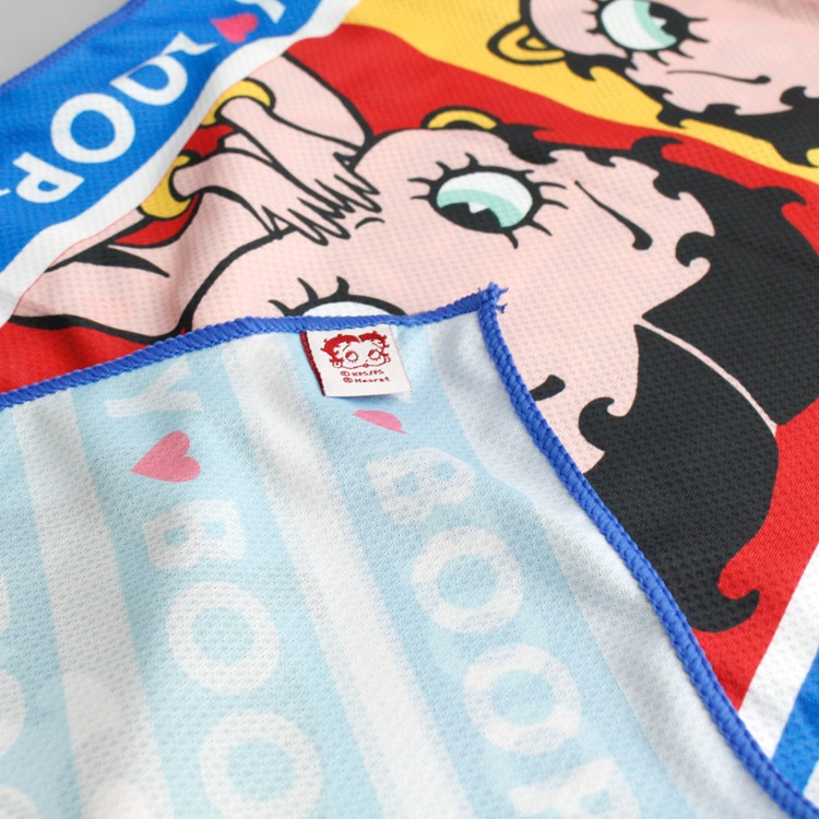 タオル クールタオル ベティーブープ ポートレート 30×100cm ポリエステル製 冷却タオル ひんやりタオル 抗菌加工 UVカット アメリカン雑貨 BETTY BOOP