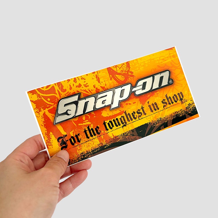 【メール便発送】Snap-on スナップオン デカール For the toughest 縦8.8×横17cmアメリカの工具ブランドのステッカー 工具好きのための一枚。