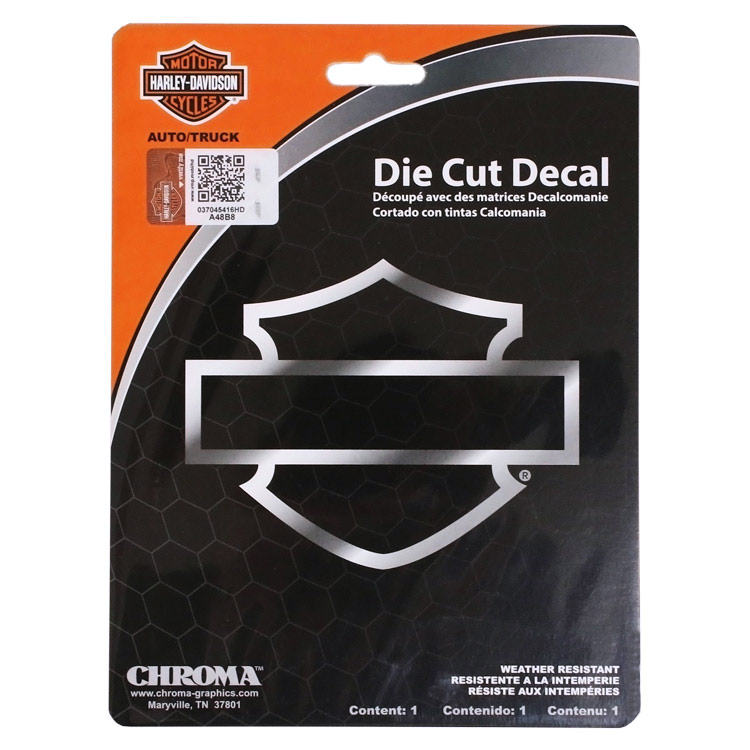 【メール便発送】ステッカー ハーレーダビッドソン ダイカットデカール B&S シルエット ロゴ クローム 蒔絵ステッカー CG3661 耐候性ビニール素材 Harley-Davidson耐候性ビニル素材のMADE IN USA ダイカットデカール。
