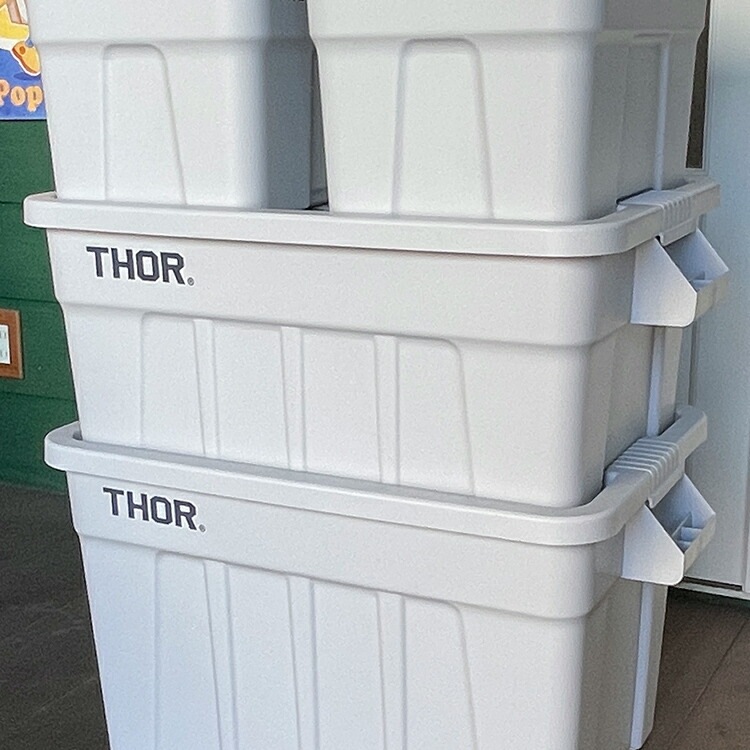 収納BOX THOR LARGE TOTE DC 53L ライトグレー フタ付き スクエア 収納 コンテナ TRUST アメリカン雑貨