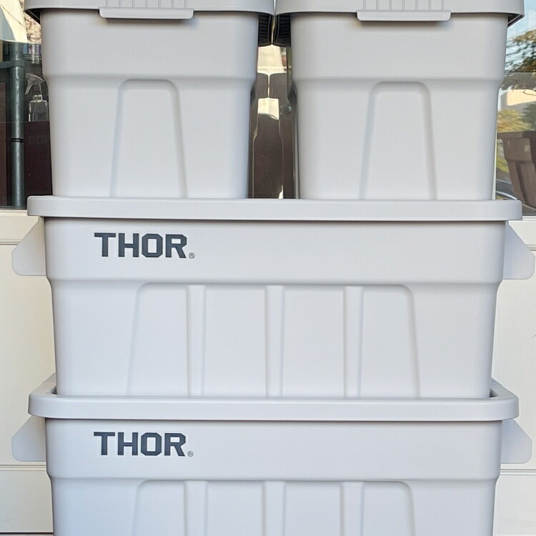 収納BOX THOR LARGE TOTE DC 53L ライトグレー フタ付き スクエア 収納 コンテナ TRUST アメリカン雑貨