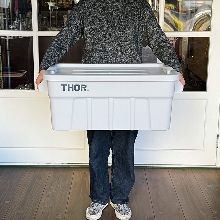 収納BOX THOR LARGE TOTE DC 53L ライトグレー フタ付き スクエア 収納 コンテナ TRUST アメリカン雑貨