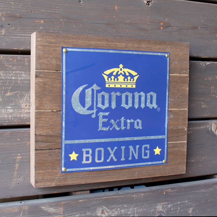 看板 木製 コロナエクストラ ウッドボックスサイン BOXING #213690