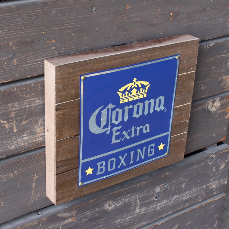 看板 木製 コロナエクストラ ウッドボックスサイン BOXING