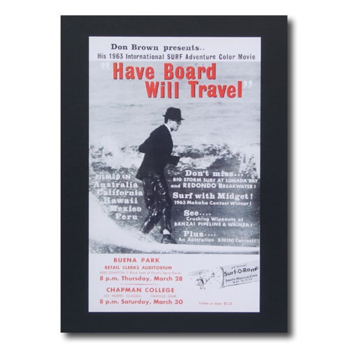 サーフムービーポスター L-28 「Have Board Will Travel」 サイズ：31×19.5cm アメリカ雑貨 アメリカン雑貨