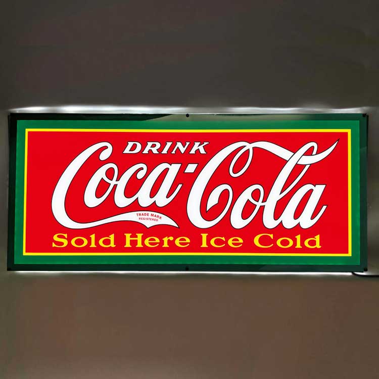 看板 照明 LEDサイン COCA-COLA コカ・コーラ スリム ライン 縦25.5×横63.5×奥行1cm 薄型 壁面 インテリア アメリカン雑貨 SLIM LINE LED SIGN アメリカンガレージに良く合うウォールデコレーション