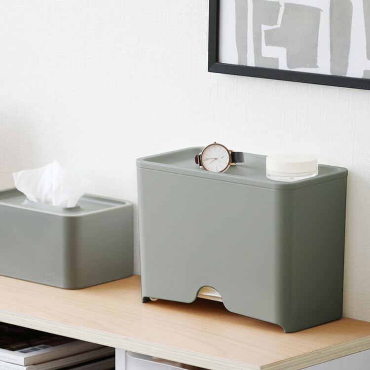 マスクケース イデアコ マスクディスペンサー 60ベーシック アッシュグレー 高さ16.5×幅23×奥行き11.5cm 60枚 収納ケース  おしゃれ ideaco