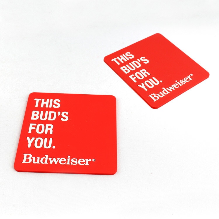 メール便発送】ラバー製 コースター 2枚セット 「THIS BUD'S FOR