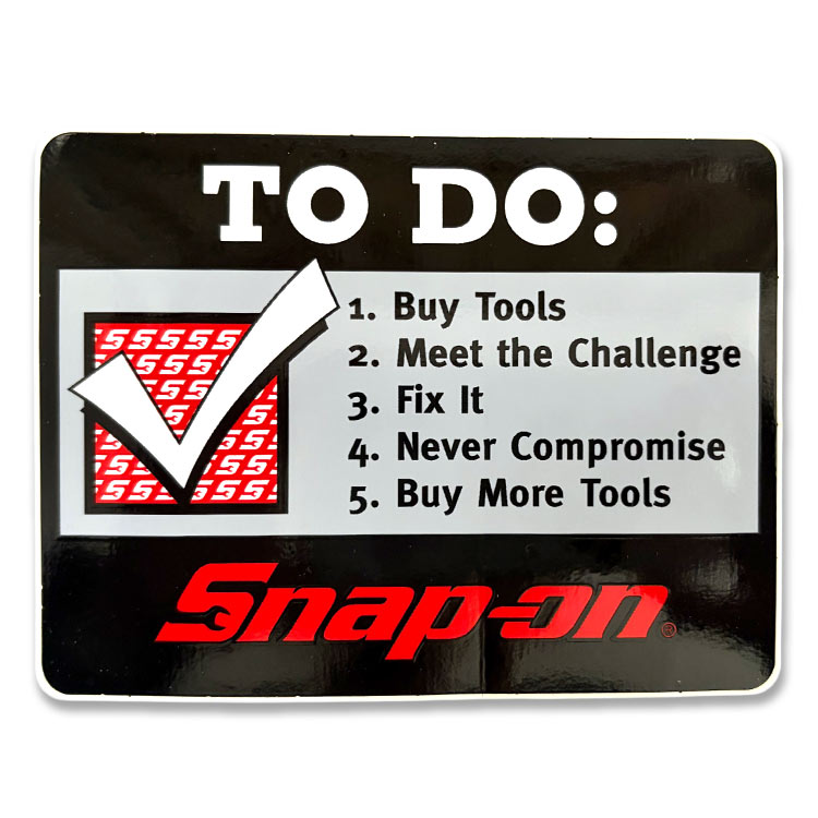 【メール便発送】Snap-on スナップオン デカール TO DO 縦9.2×横12cmアメリカの工具ブランドのステッカー 工具好きのための一枚。