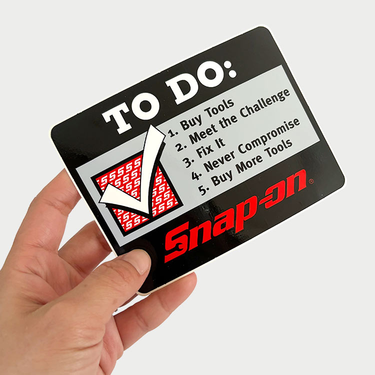 【メール便発送】Snap-on スナップオン デカール TO DO 縦9.2×横12cmアメリカの工具ブランドのステッカー 工具好きのための一枚。
