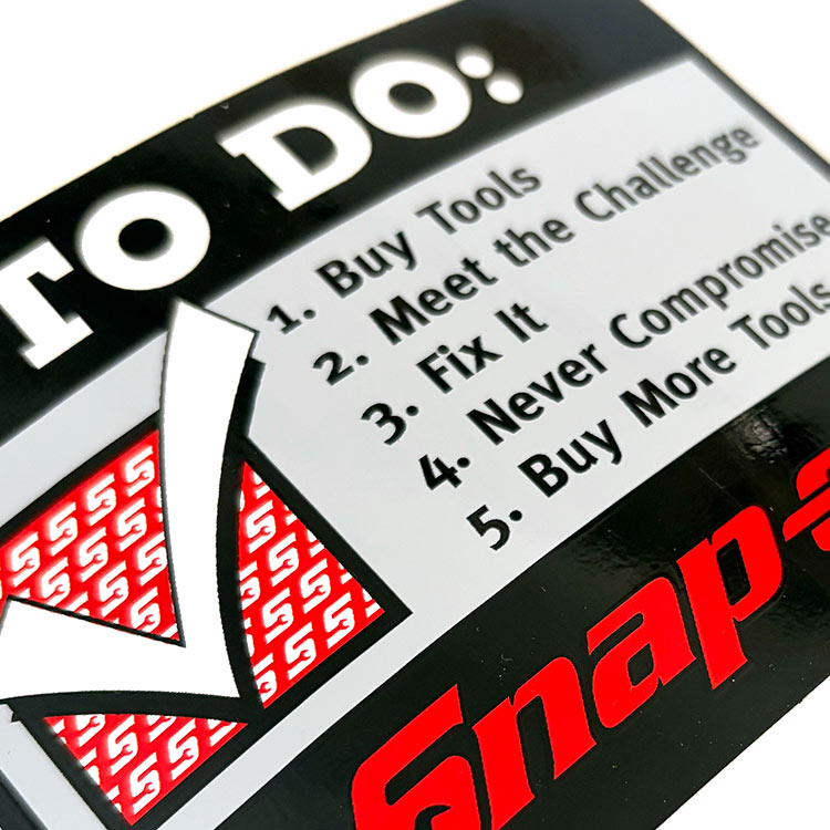 【メール便発送】Snap-on スナップオン デカール TO DO 縦9.2×横12cmアメリカの工具ブランドのステッカー 工具好きのための一枚。
