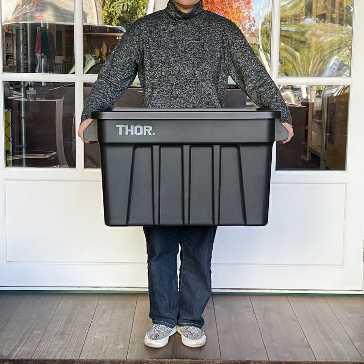 収納BOX THOR LARGE TOTE DC 75L ブラック フタ付き スクエア 収納 コンテナ 大容量 人気 TRUST アメリカン雑貨