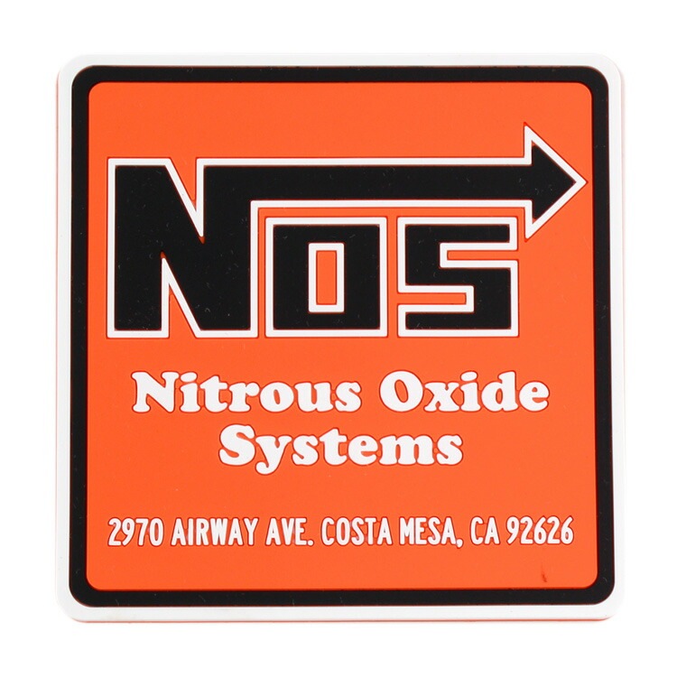 【メール便発送】ラバー製 コースター 2枚セット 「NOS ノス」 縦9.6×横9.6cm バーグッズ アメリカ雑貨 アメリカン雑貨