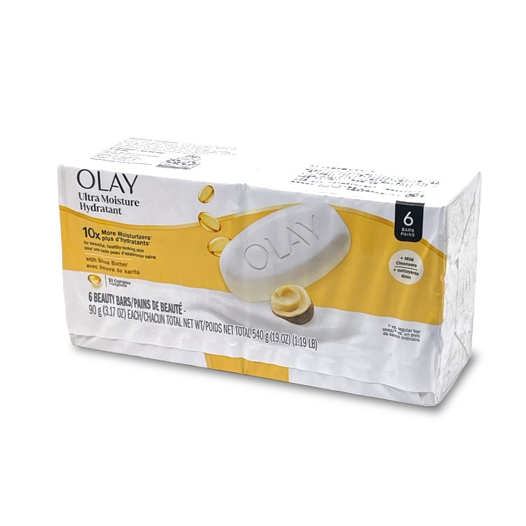 固形 石けん OLAY オレイ ビューティーバー 90g×6個  保湿石鹸 ボディソープ ビタミンE エイジディファイング 日用品 せっけん 保湿 アメリカ製全身しっとり、顔にも使える。シアバター配合の高保湿石けん。