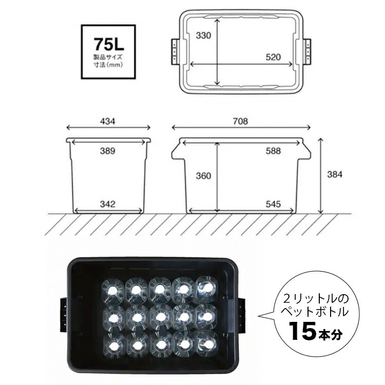 収納BOX THOR LARGE TOTE DC 75L コヨーテ フタ付き スクエア 収納 コンテナ 大容量 人気 TRUST アメリカン雑貨