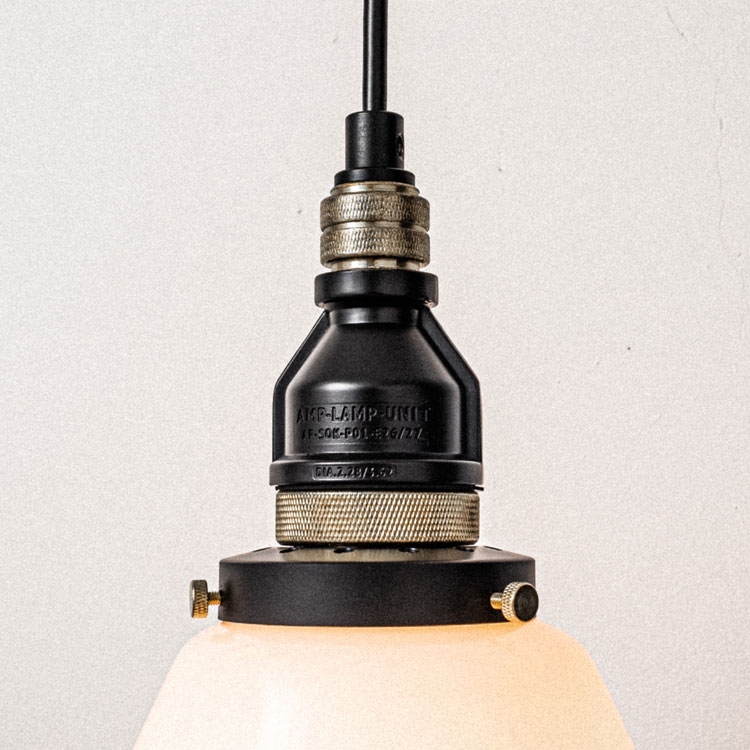 照明 AMP グラスランプ STD ブラック AMP-L008 直径21×高さ30cm（全高63-143cm）ガラス製 1灯 ペンダントライト おしゃれ インダストリアル ビンテージ