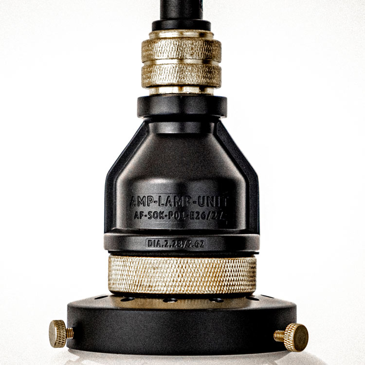 照明 AMP グラスランプ STD ブラック AMP-L008 直径21×高さ30cm（全高63-143cm）ガラス製 1灯 ペンダントライト おしゃれ インダストリアル ビンテージ