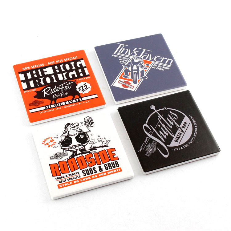 コースター ハーレーダビッドソン ピットストップ コースターセット HDL-18574 HARLEY-DAVIDSON 陶器製 ギフト プレゼント アメリカ雑貨　