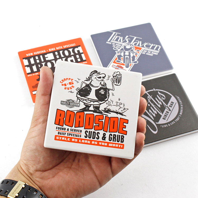 コースター ハーレーダビッドソン ピットストップ コースターセット HDL-18574 HARLEY-DAVIDSON 陶器製 ギフト プレゼント アメリカ雑貨　