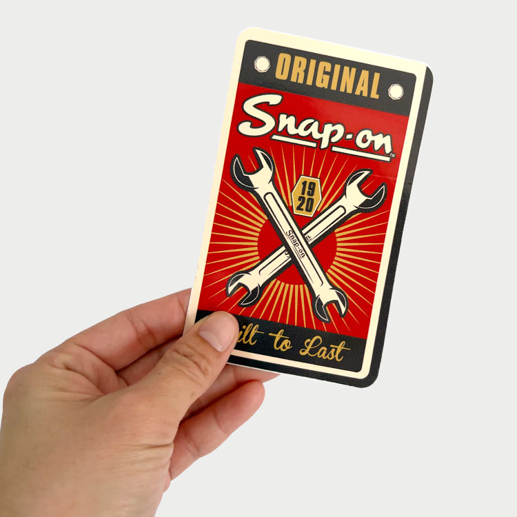【メール便発送】Snap-on スナップオン デカール Built to Last 縦12.5×横7.5cmアメリカの工具ブランドのステッカー 工具好きのための一枚。