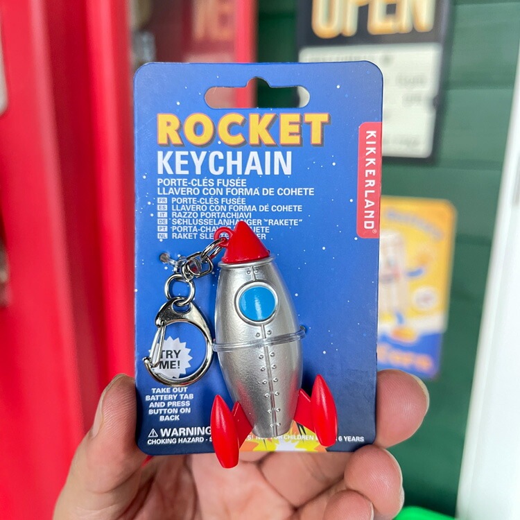 KIKKERLAND ロケット キーチェーン ライト付き キッカーランド 照明 キーホルダー 宇宙 アメリカン雑貨