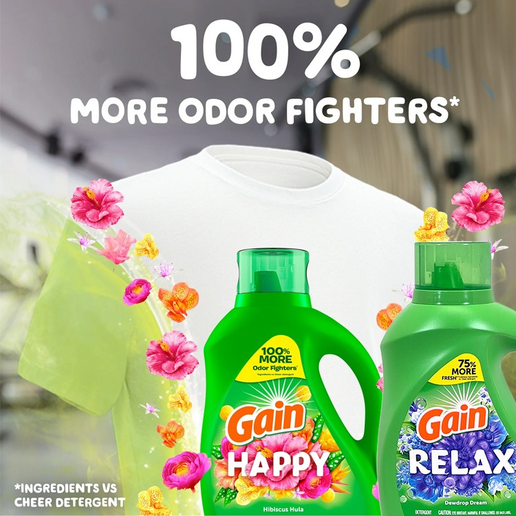 洗濯洗剤 正規輸入品 ゲイン 2.6L 88oz 61回分 液体 濃縮 リラックス RELAX ハッピー HAPPY Gain アメリカ 輸入洗剤 日用品 アメリカ製 アメリカ雑貨リラックスとハッピー、気分に合わせて選べるゲインリキッド洗剤。