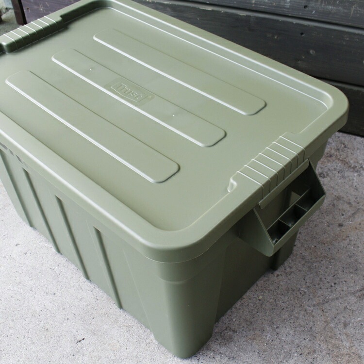 収納BOX THOR LARGE TOTE DC 75L オリーブ フタ付き スクエア 収納 コンテナ 大容量 人気 TRUST アメリカン雑貨