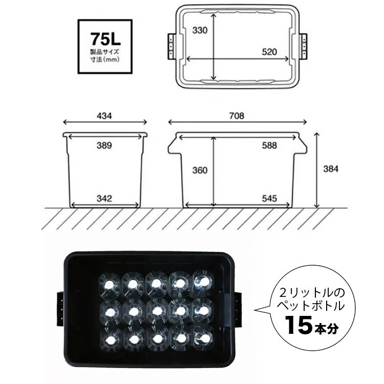 収納BOX THOR LARGE TOTE DC 75L オリーブ フタ付き スクエア 収納 コンテナ 大容量 人気 TRUST アメリカン雑貨