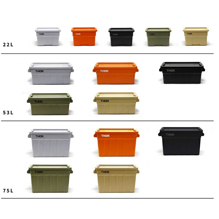 収納BOX THOR LARGE TOTE DC 75L オリーブ フタ付き スクエア 収納 コンテナ 大容量 人気 TRUST アメリカン雑貨