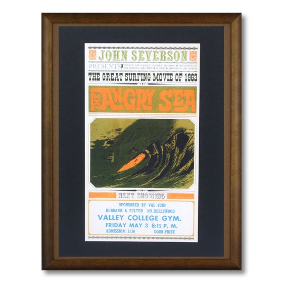 サーフムービーポスター L-33 「THE ANGRY SEA」 サイズ：31×17.5cm アメリカ雑貨 アメリカン雑貨